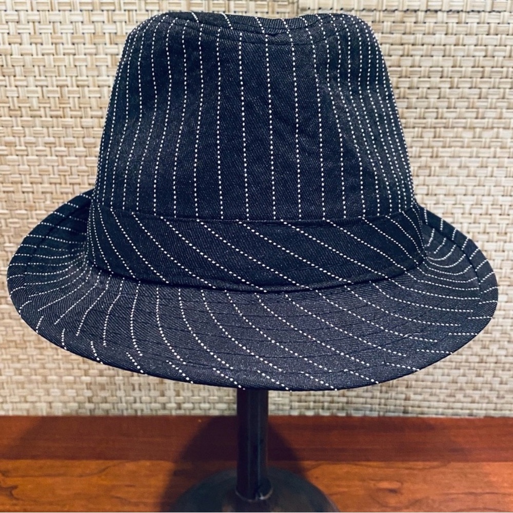 🌟HP🌟Black Pinstripe Fedora by Balera OSFA